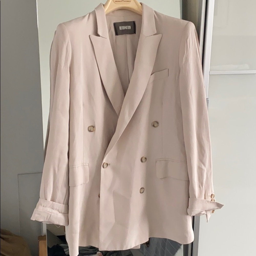 Reformation cream blazer!